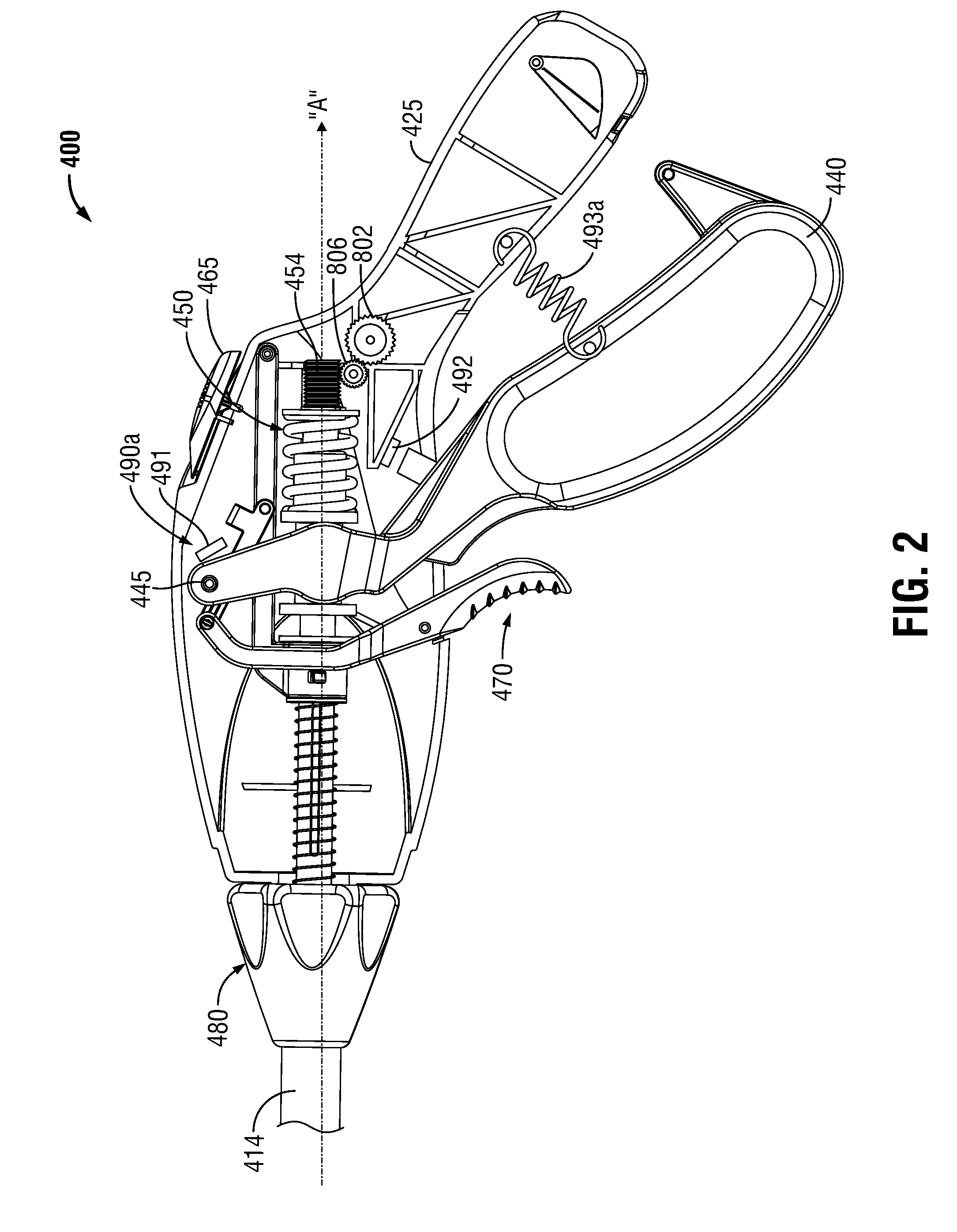 Vessel-sealing device including force-balance interface and electrosurgical system including same