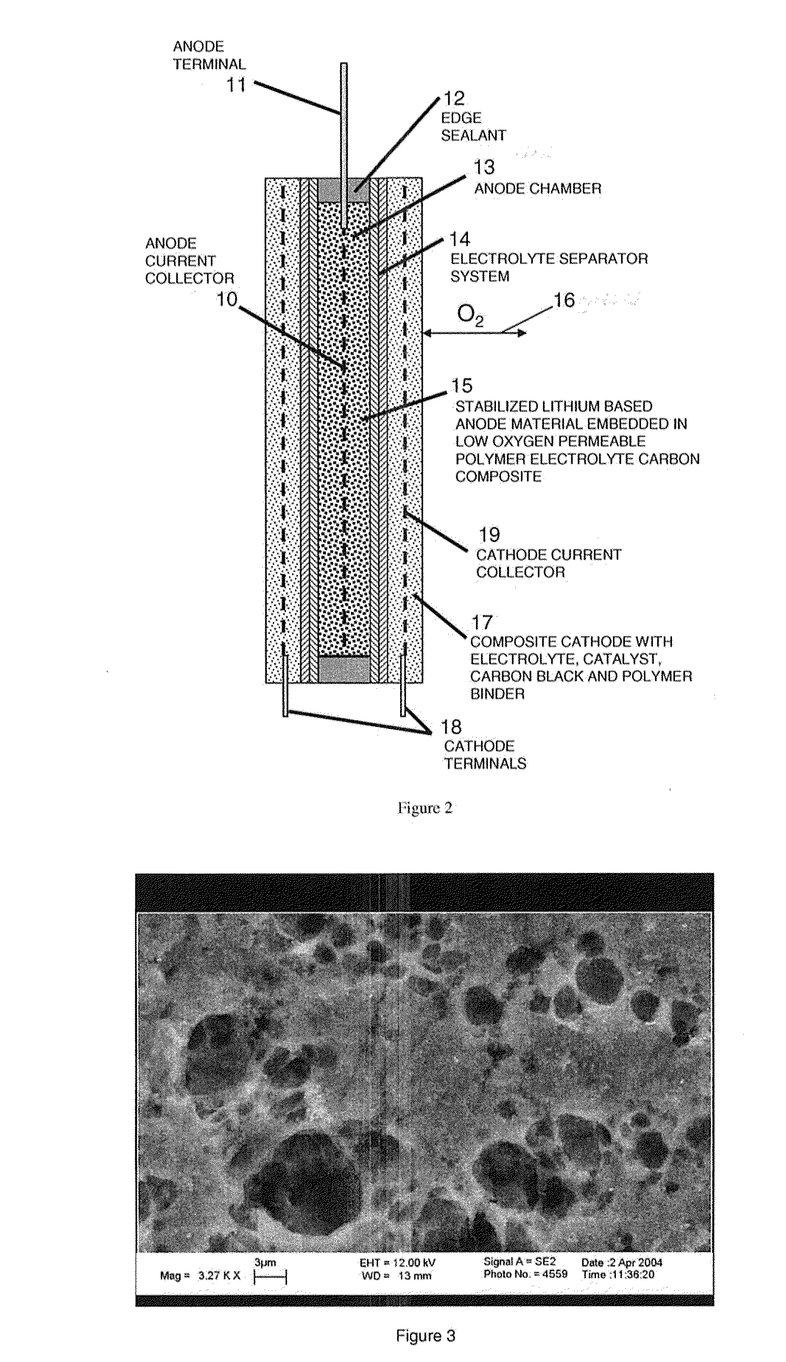 Lithium Oxygen Battery Having Enhanced Anode Environment