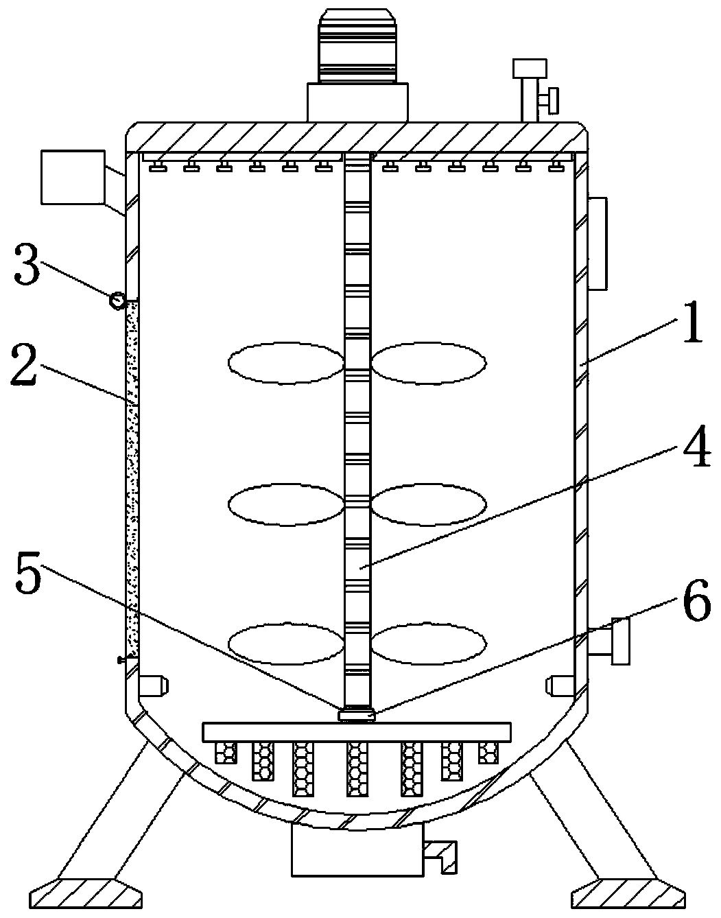 Wear-resistant synthesis tank for preparing polycarboxylic acid mother liquor