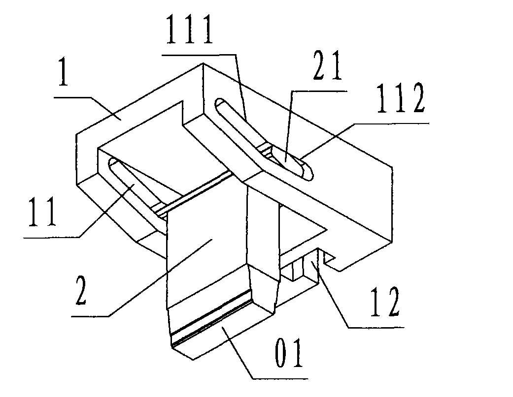 Slot sliding key type simple self-locking inclined slide block pair device