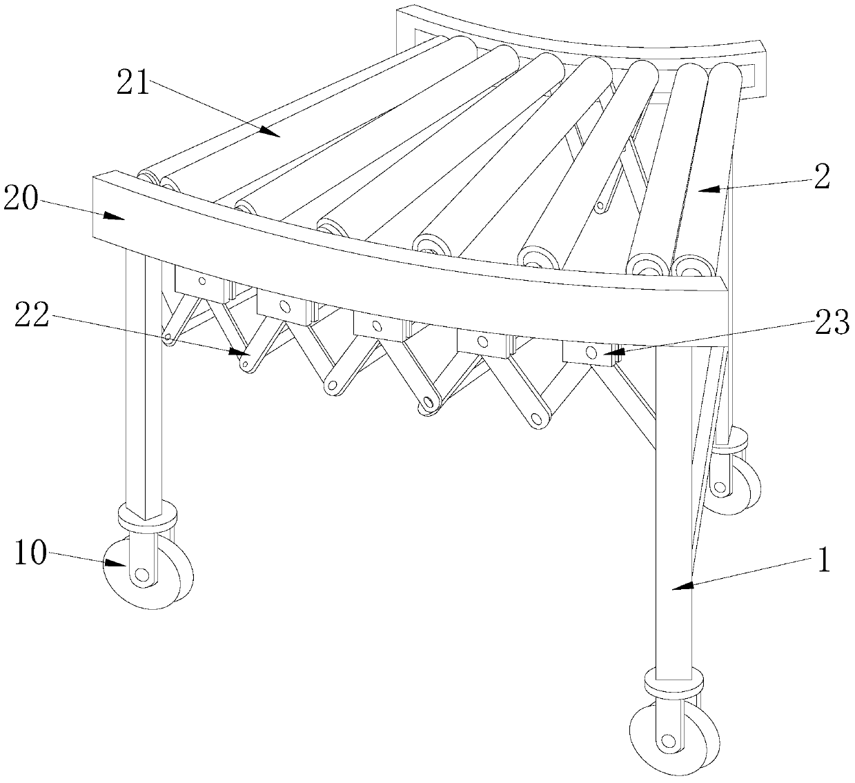 Material roller conveying assembly line