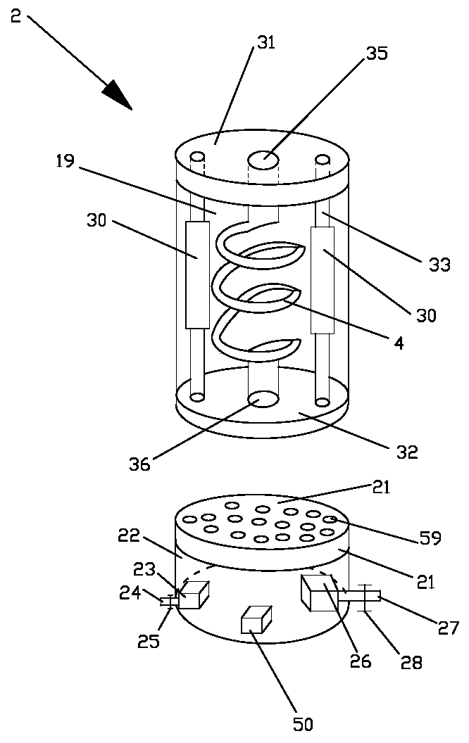 Carbon nanotube fiber spiral tube aerial drinking water self-power supply system and device