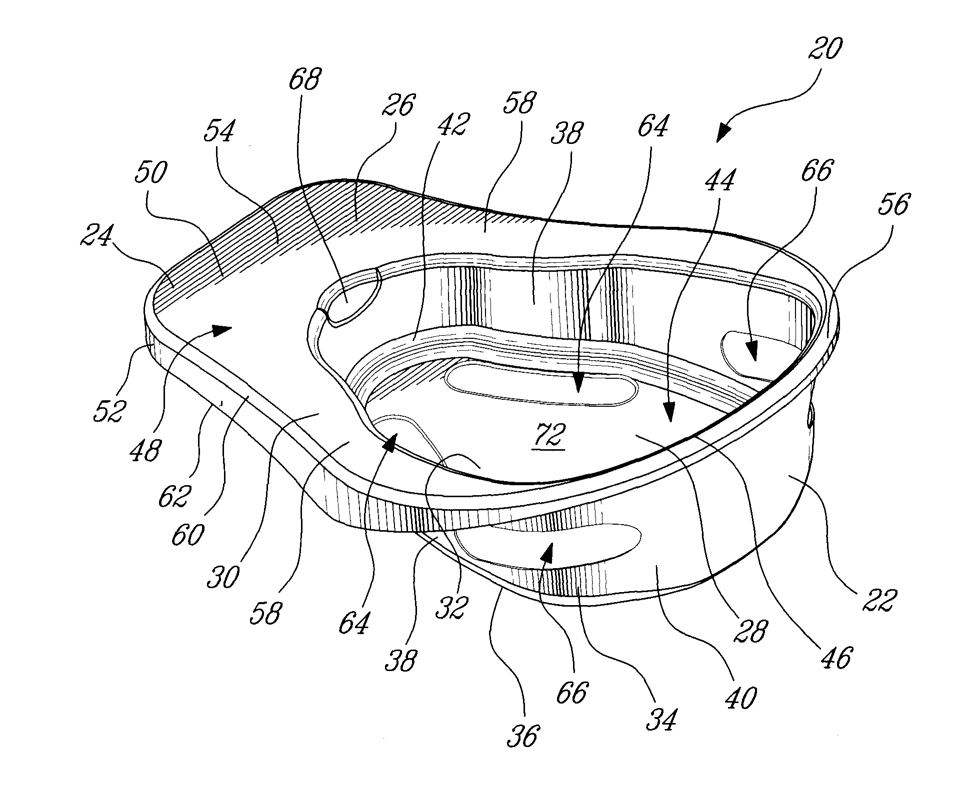 Bedpan having a handle defined therein