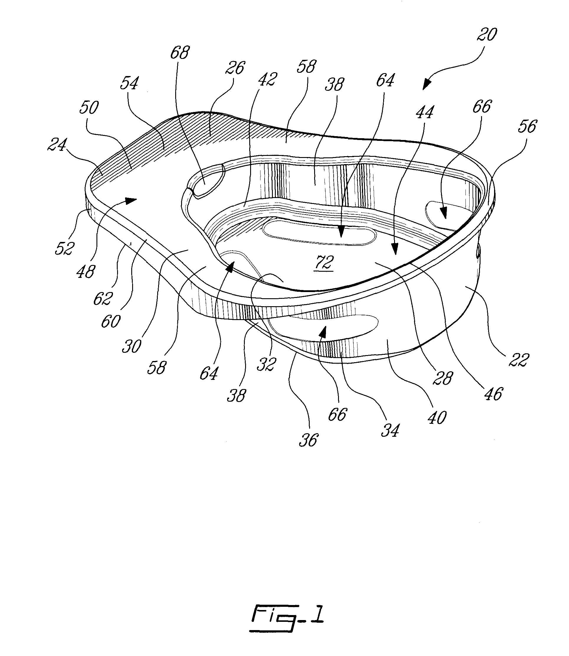 Bedpan having a handle defined therein