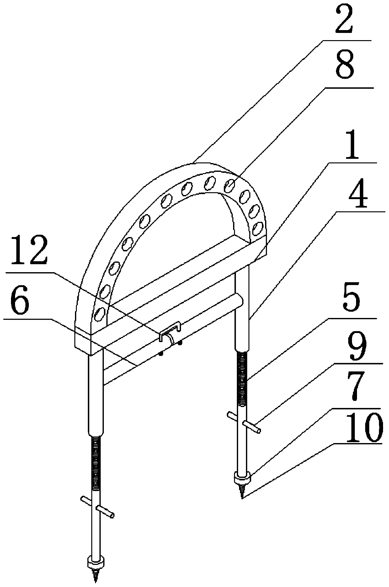 Supporting frame used for mine