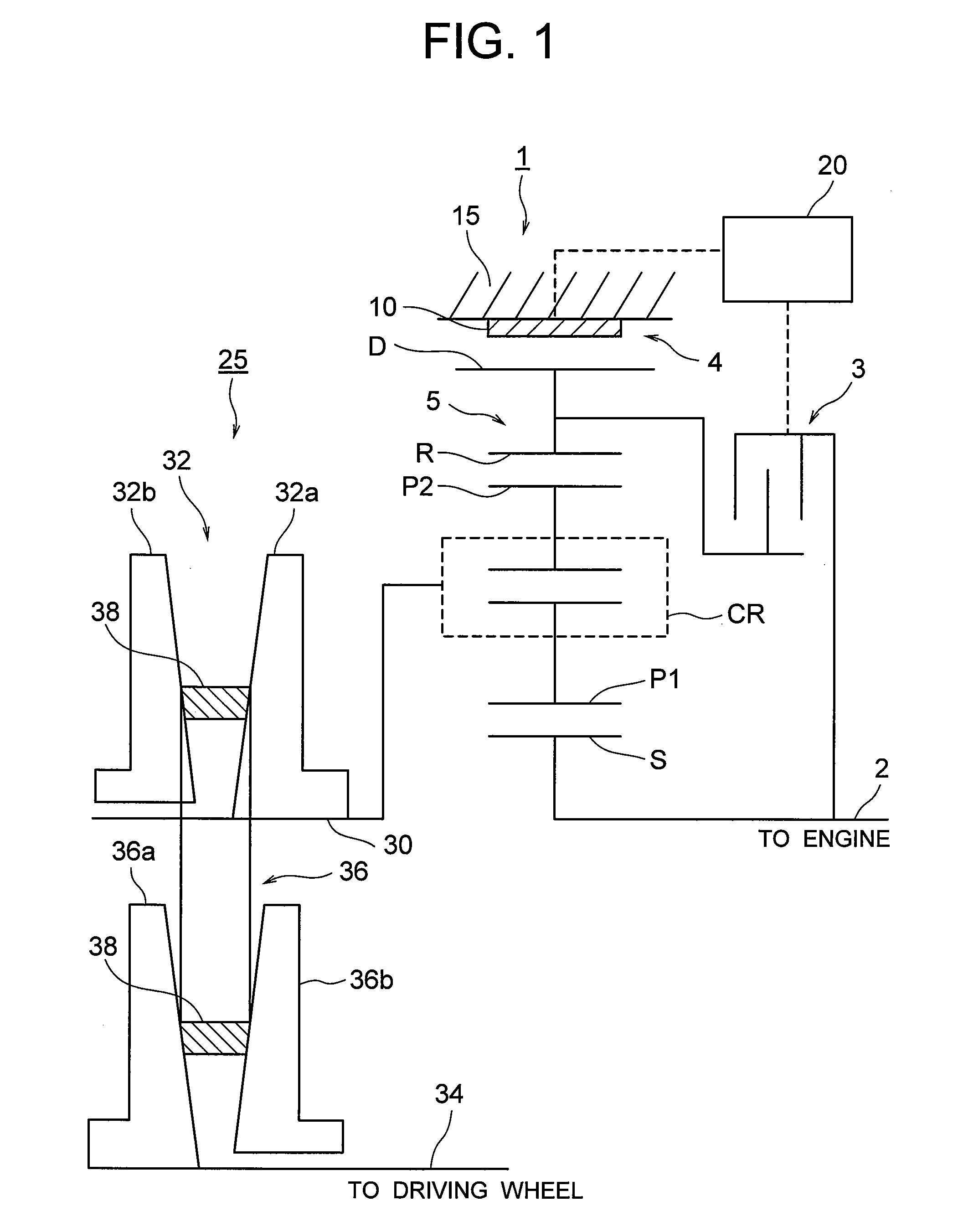 Forward and rearward motion switching mechanism using brake band