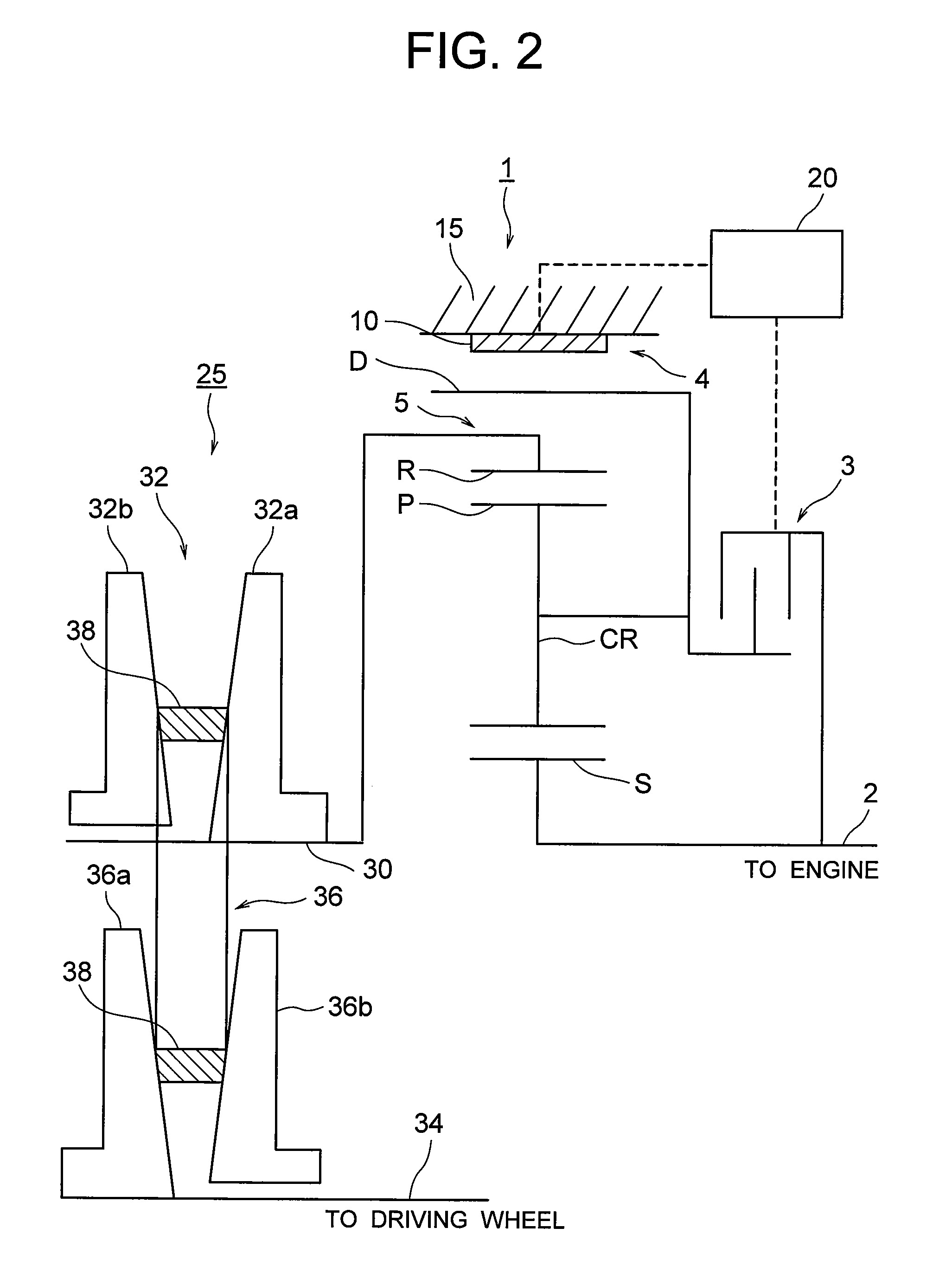 Forward and rearward motion switching mechanism using brake band