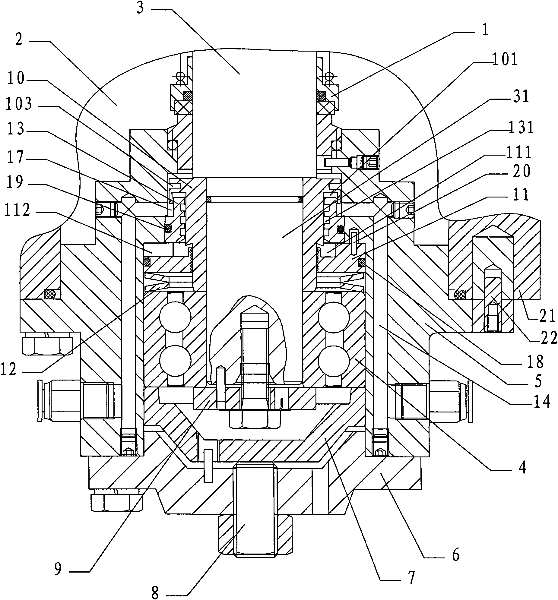 Bearing water-proof mechanism of water-cooling single screw compressor