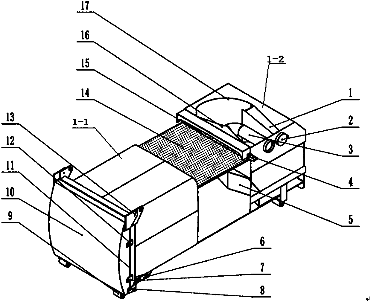 Pneumatic garbage collection and separation compression transfer box