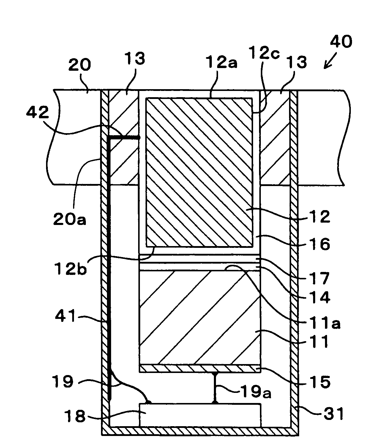 Ultrasonic sensor having acoustic matching member with conductive layer formed on and extending only along acoustic matching member connecting surface