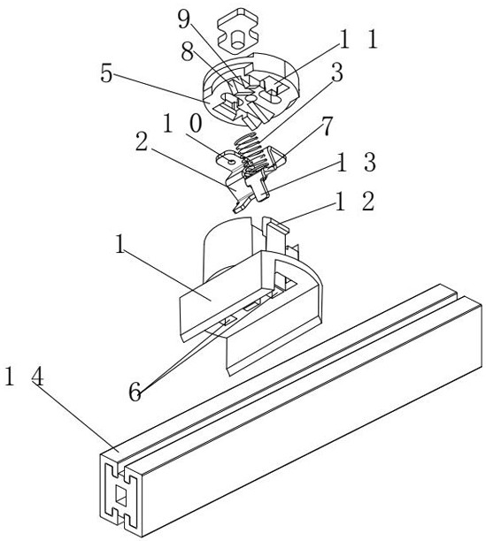 Sliding rail lamp connecting sleeve