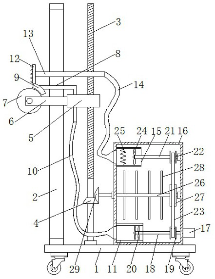 Brushing device based on building maintenance