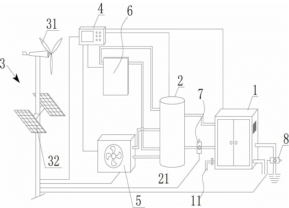 Distributed energy small-size seawater desalination system control method and device for realizing control method