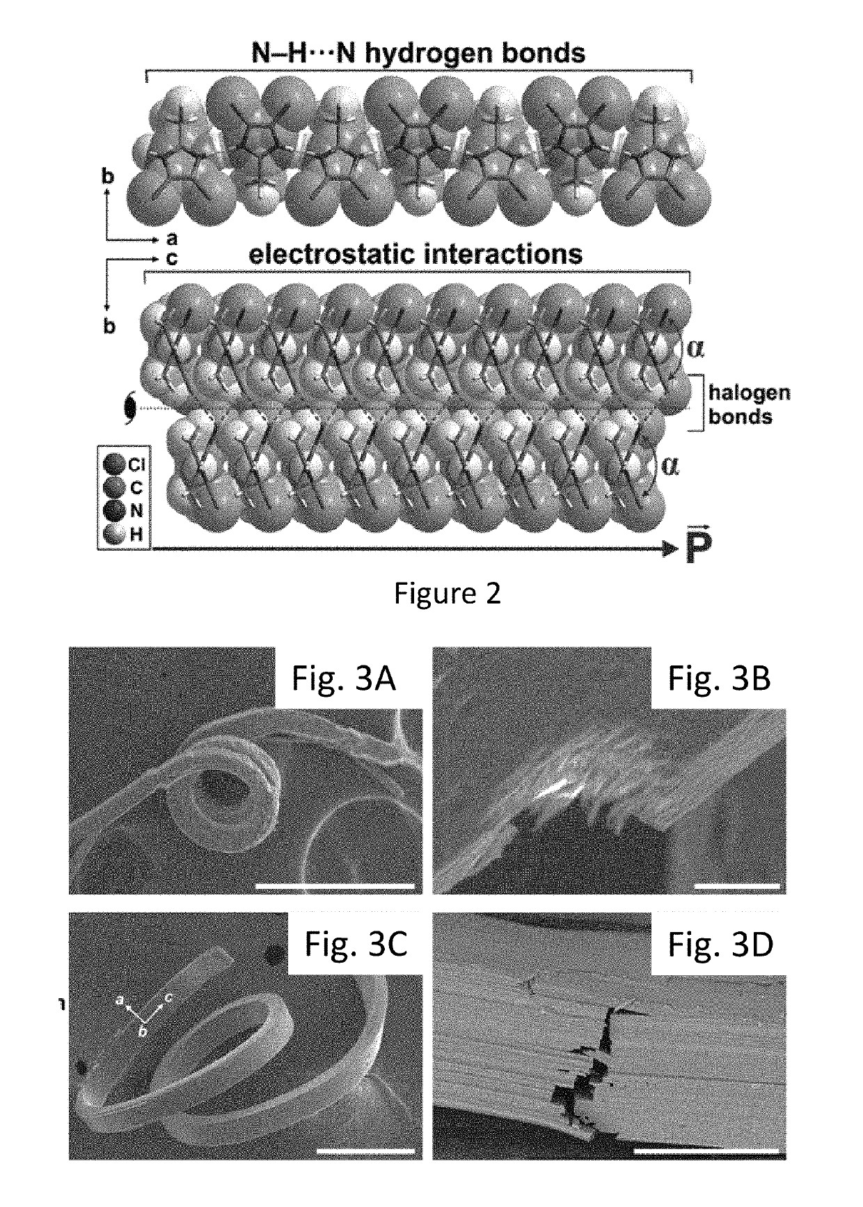 Flexible piezoelectric and ferroelectric haloimidazole crystals