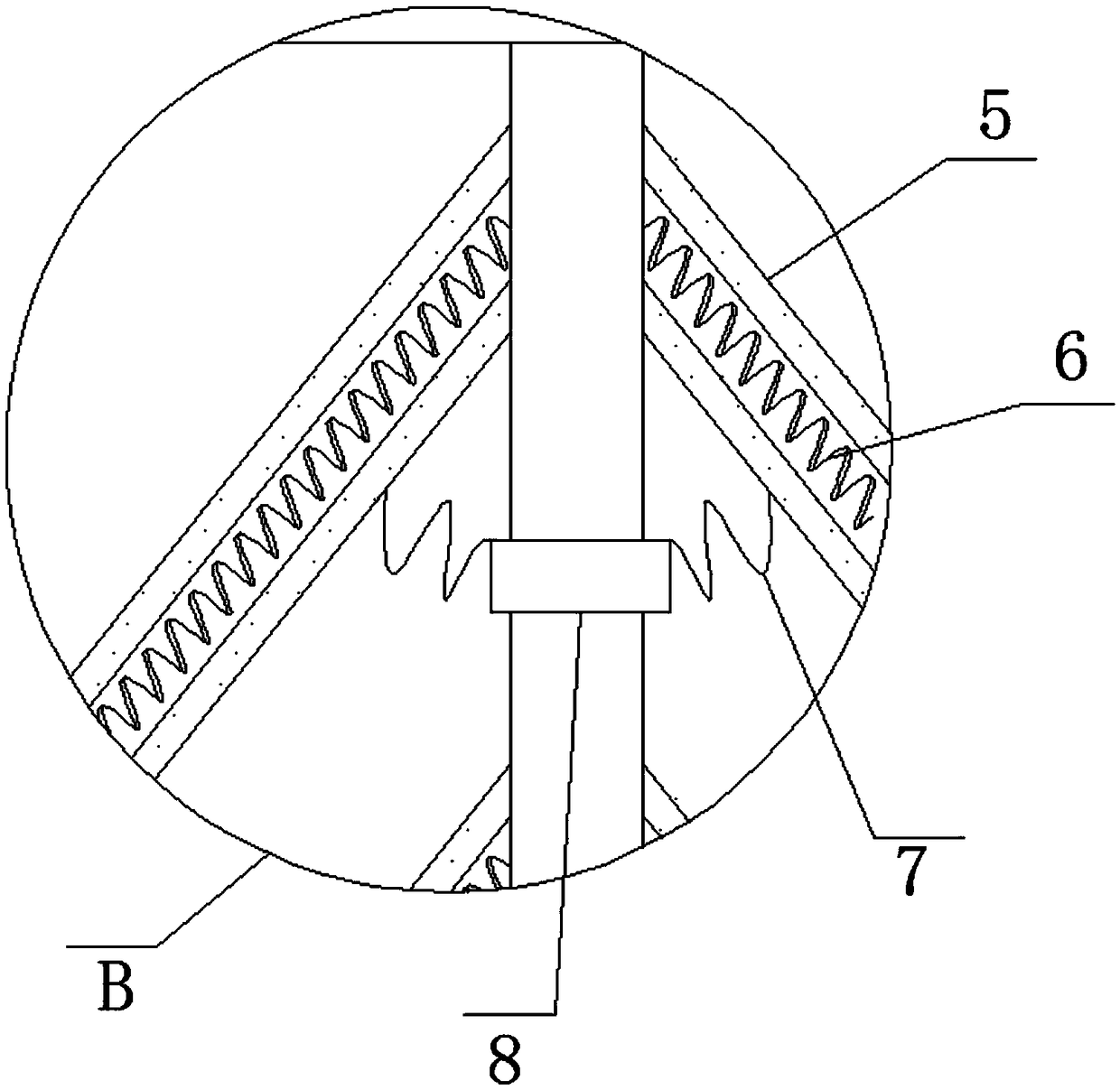 Material heating device with high efficiency mixing function