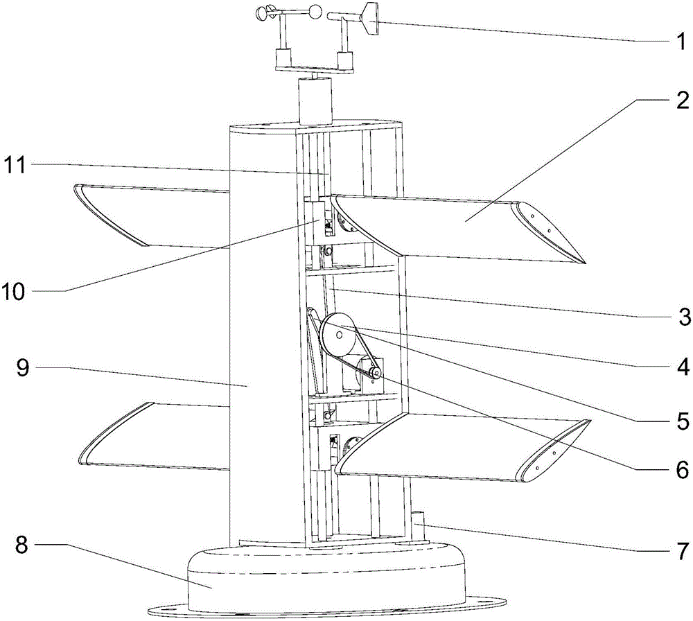 Horizontal blade wind power generator