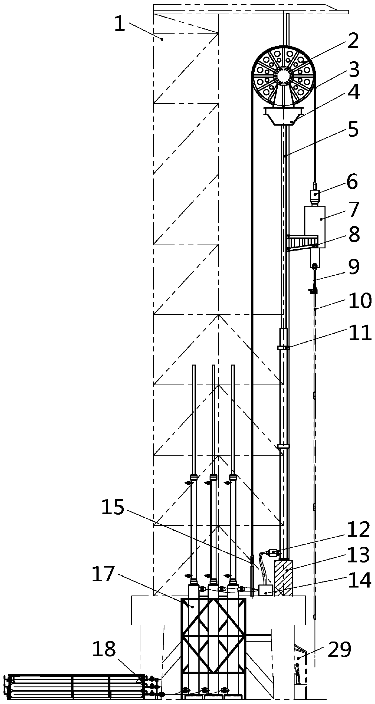 Offshore hydraulic drilling rig lifting and compensation device