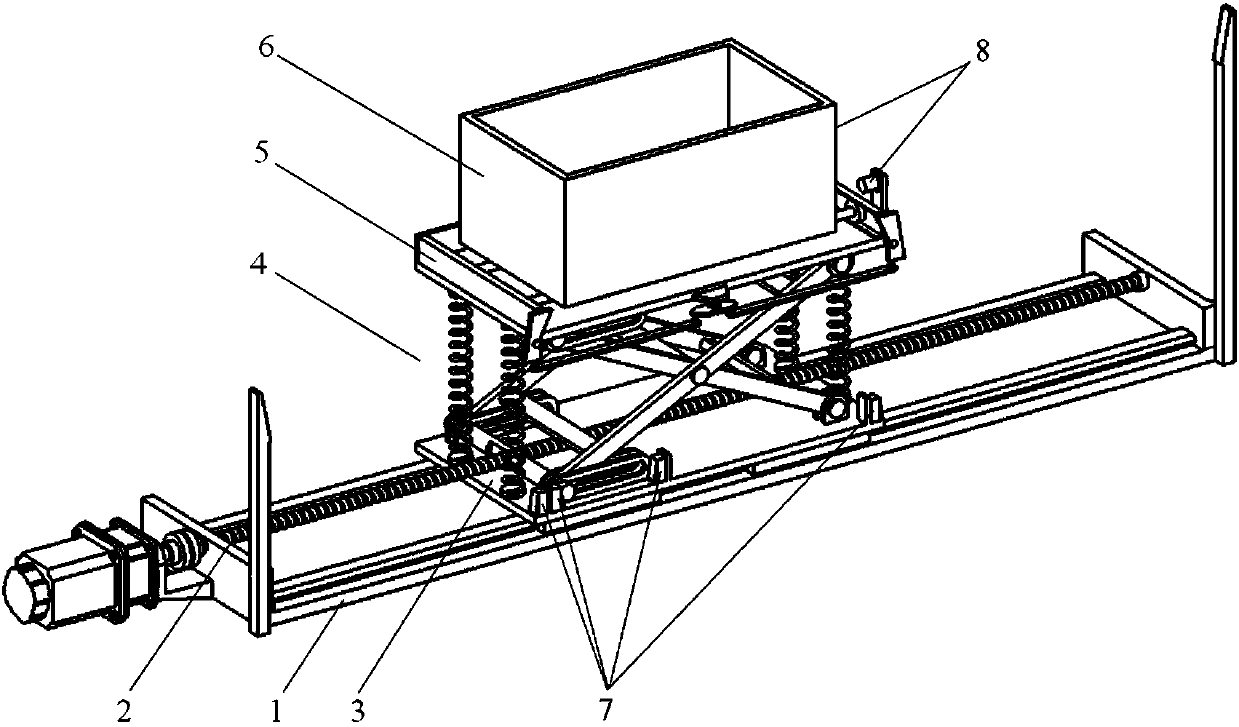 Two-degree-of-freedom automatic control scissor-type material conveying device