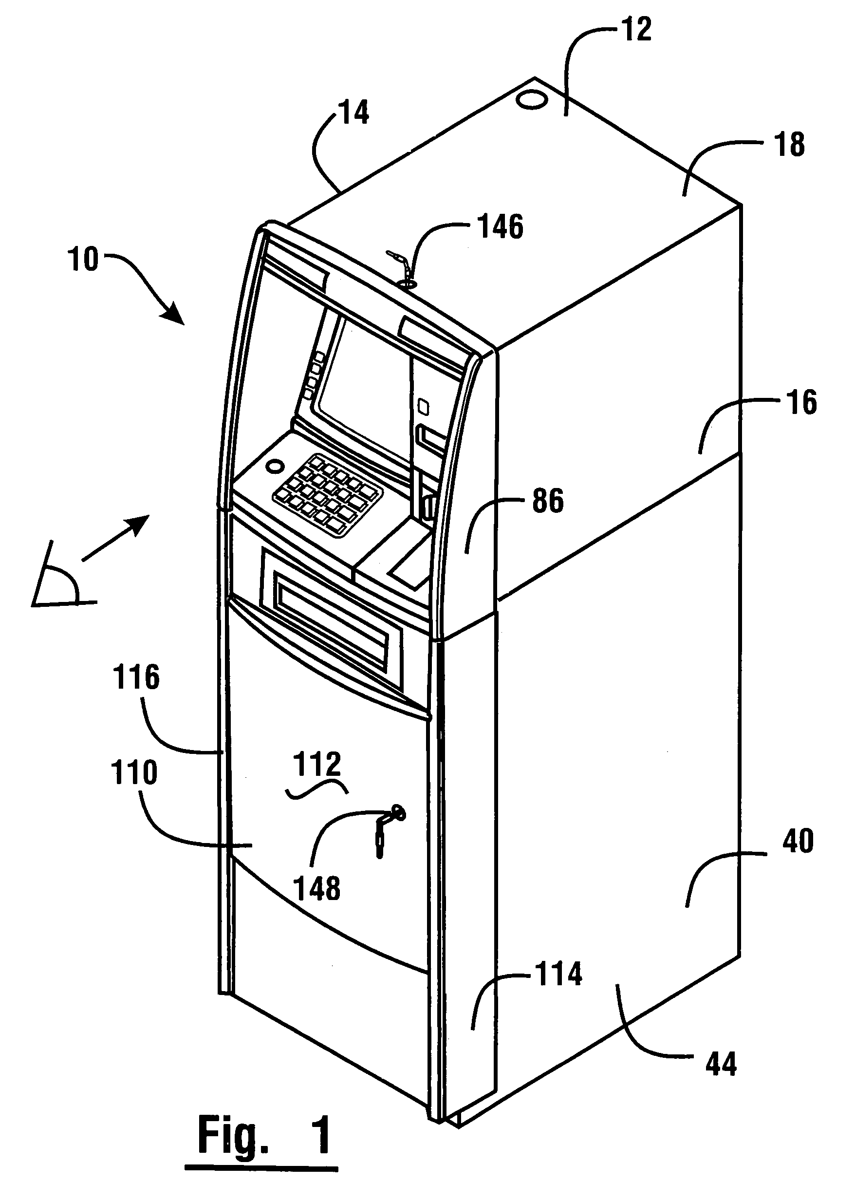 Enclosure for automated banking machine