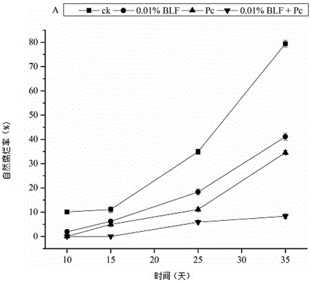 Method of bamboo leaf flavonoid combined with pichia caribbica to prevent and treat apple postharvest diseases