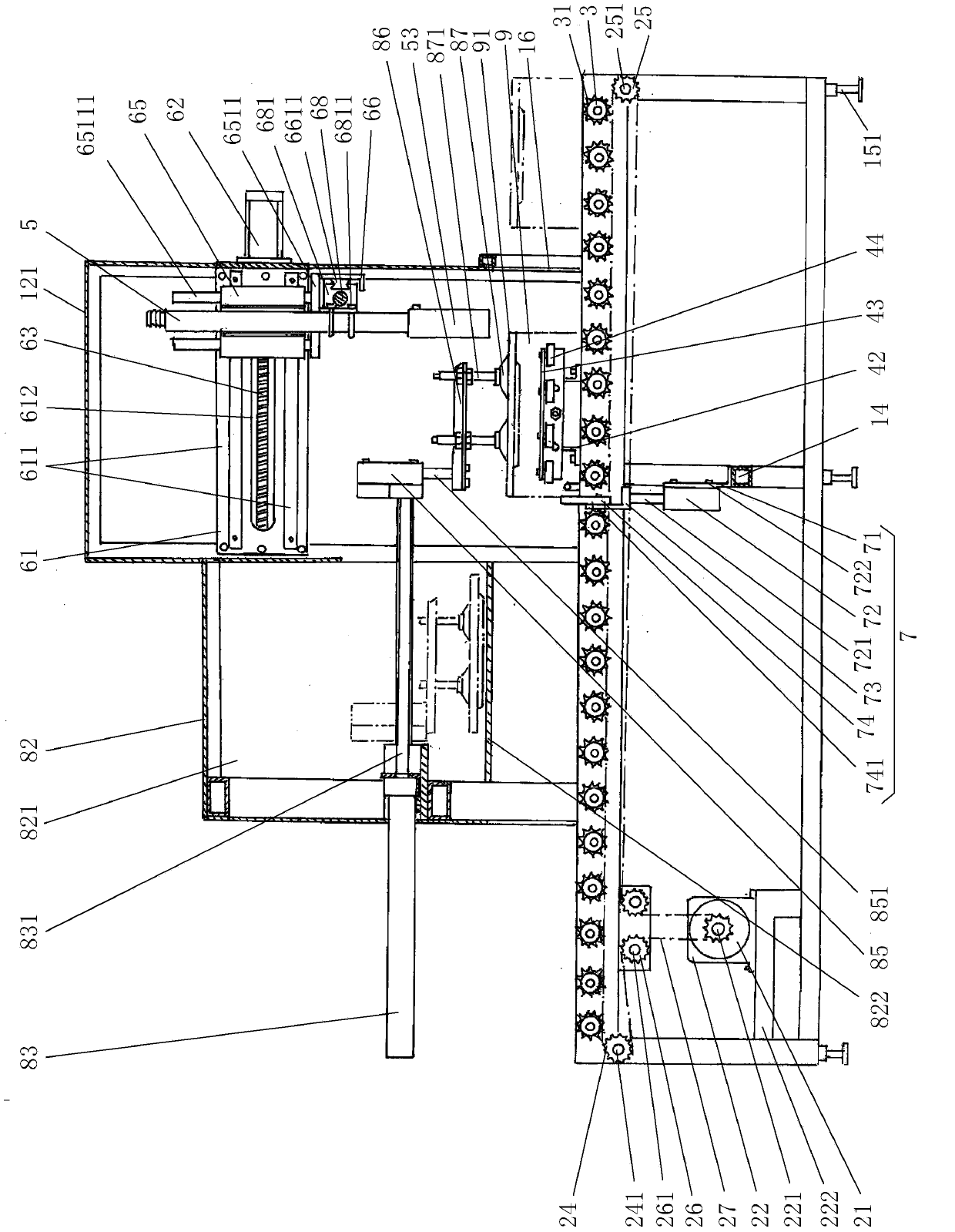 Sagger automatic cover and material suction device for electronic kiln automatic production line