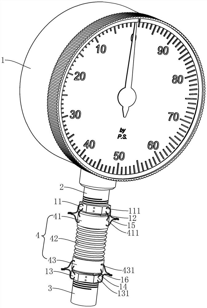 High-precision anti-seismic pressure gauge for ship