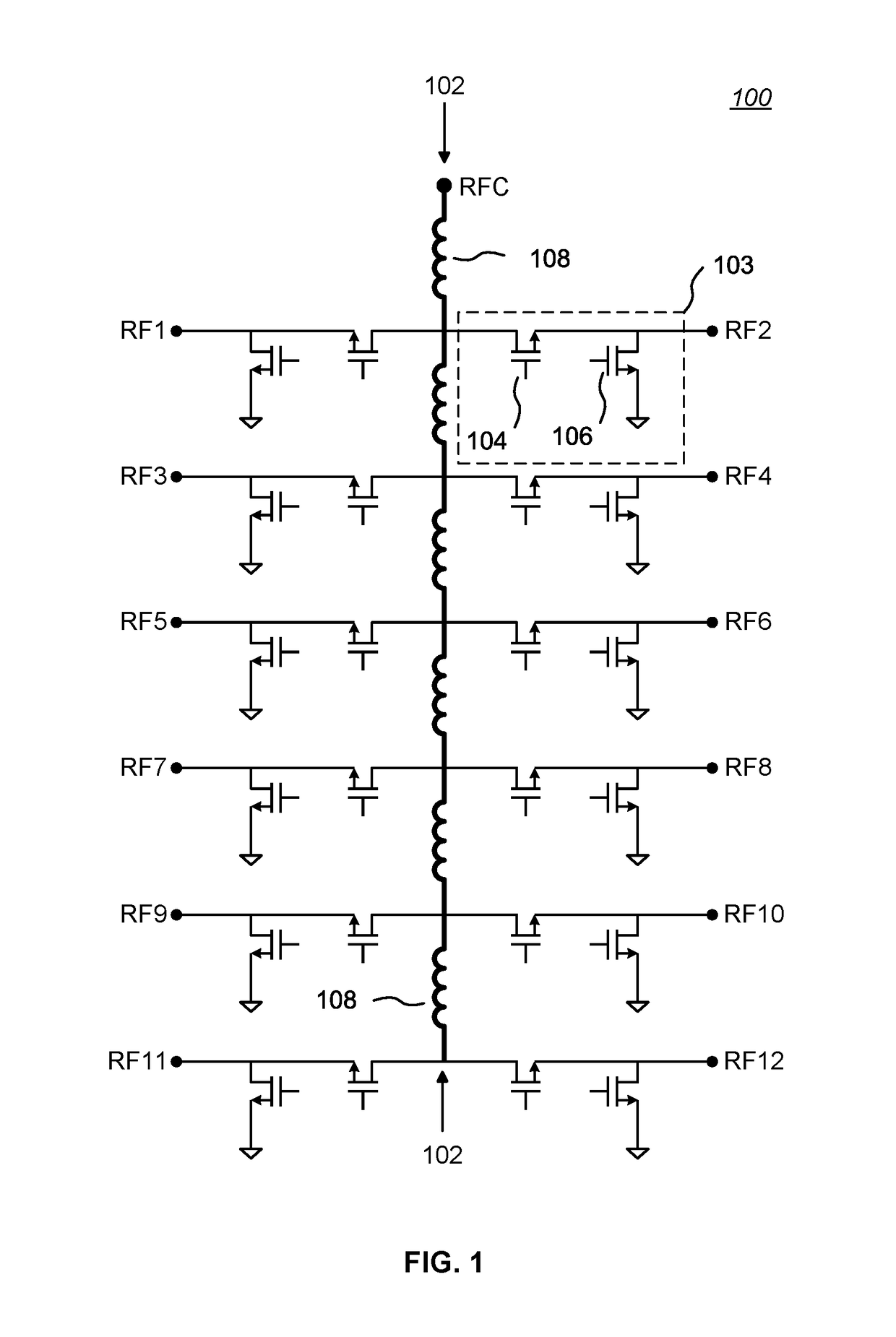 High throw-count RF switch