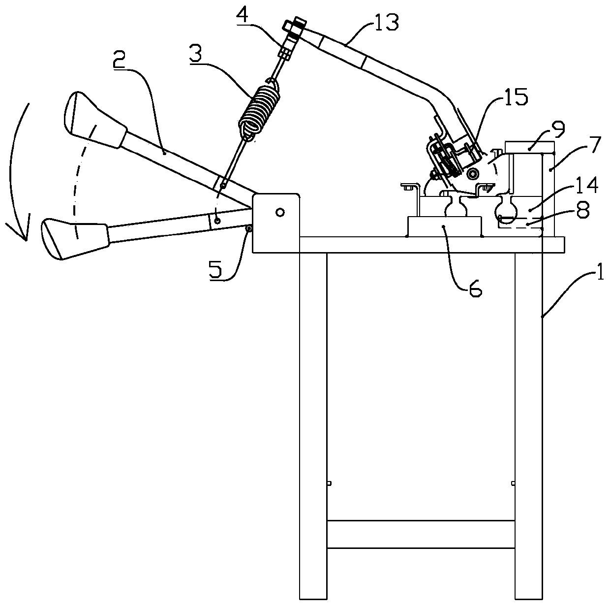 Automobile transmission shift lever assembly static test device