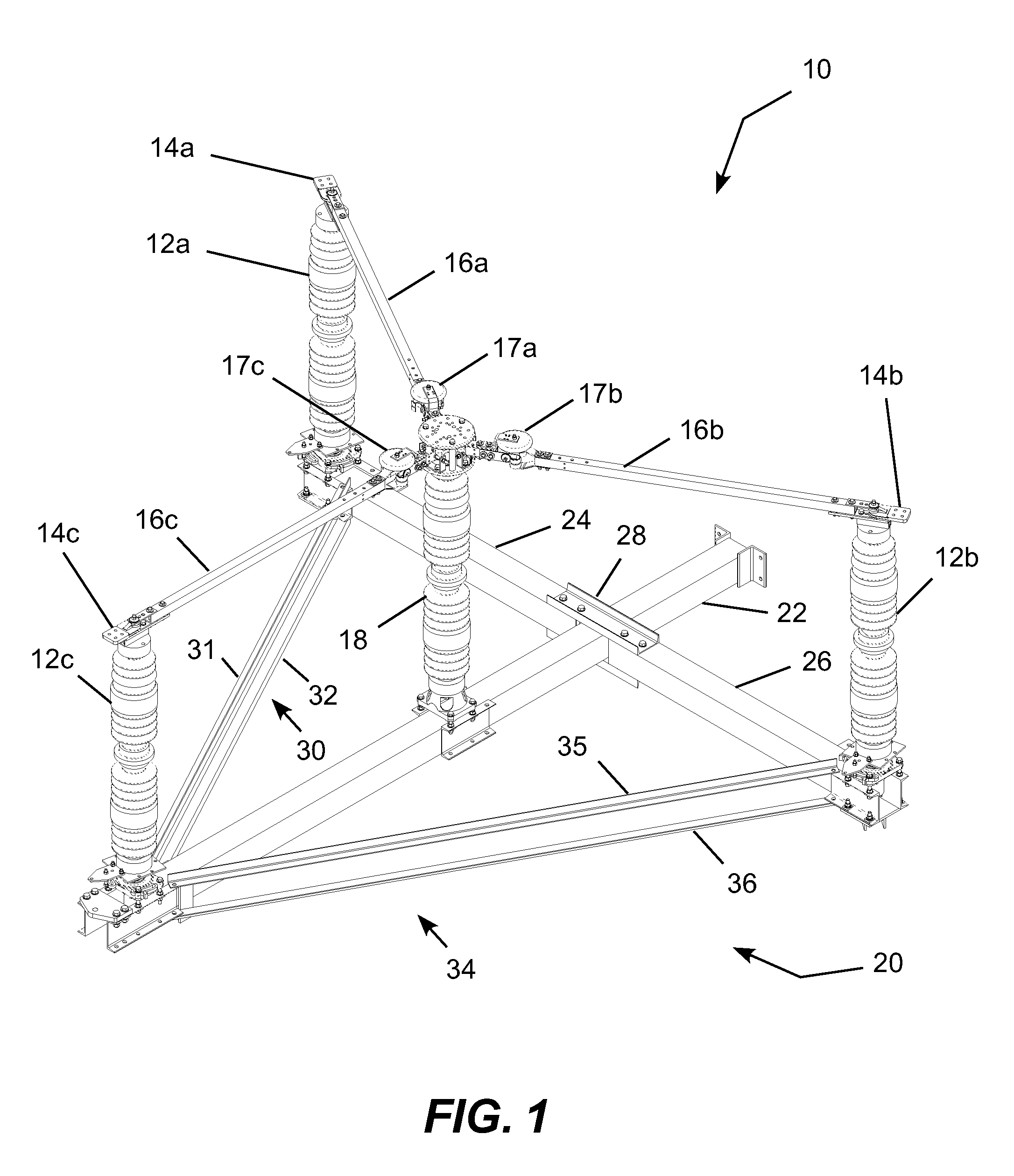 Folding high voltage electric power switch