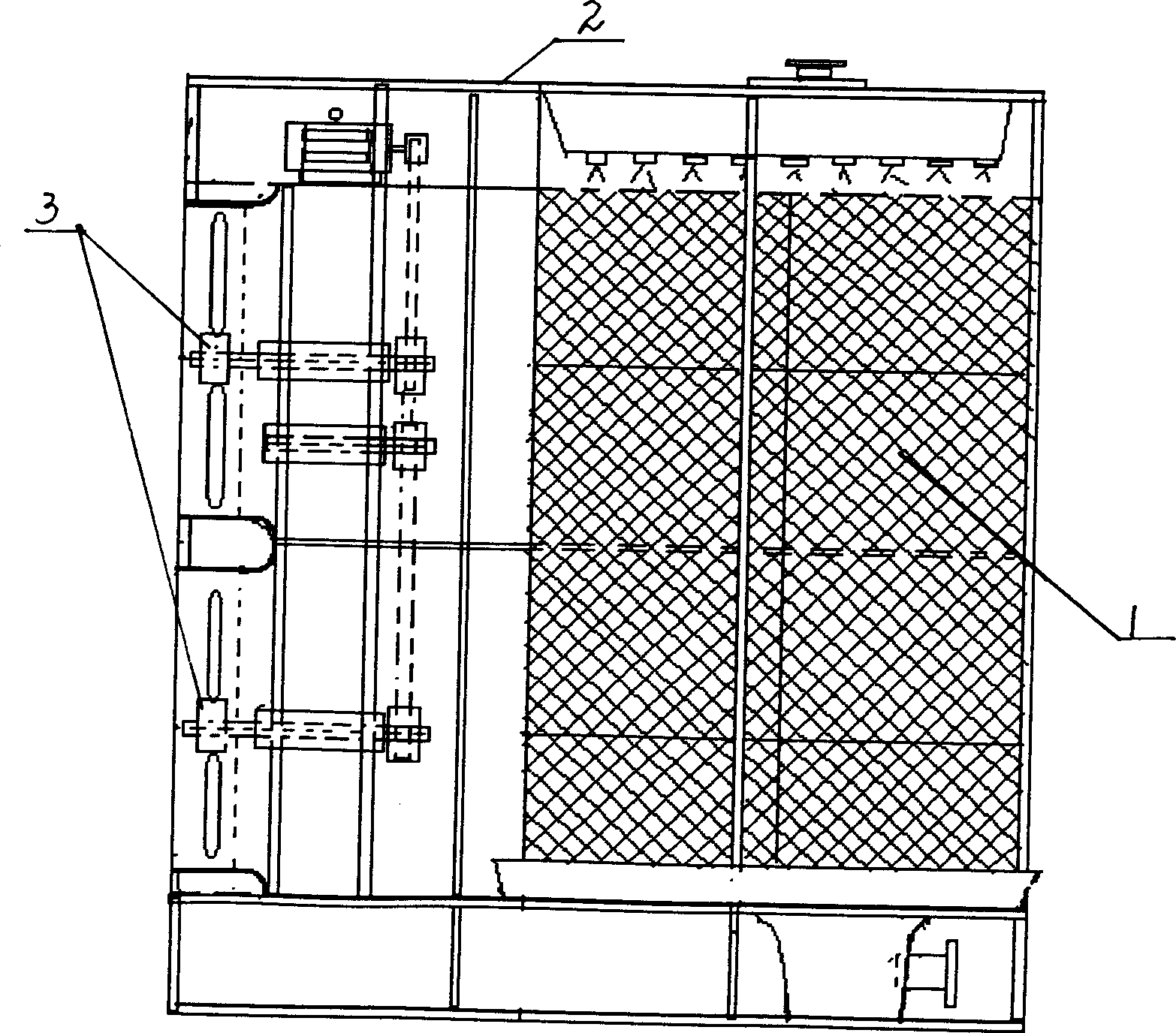 Deep negative pressure high-efficiency low-temp. water discharge crossflow cooling tower