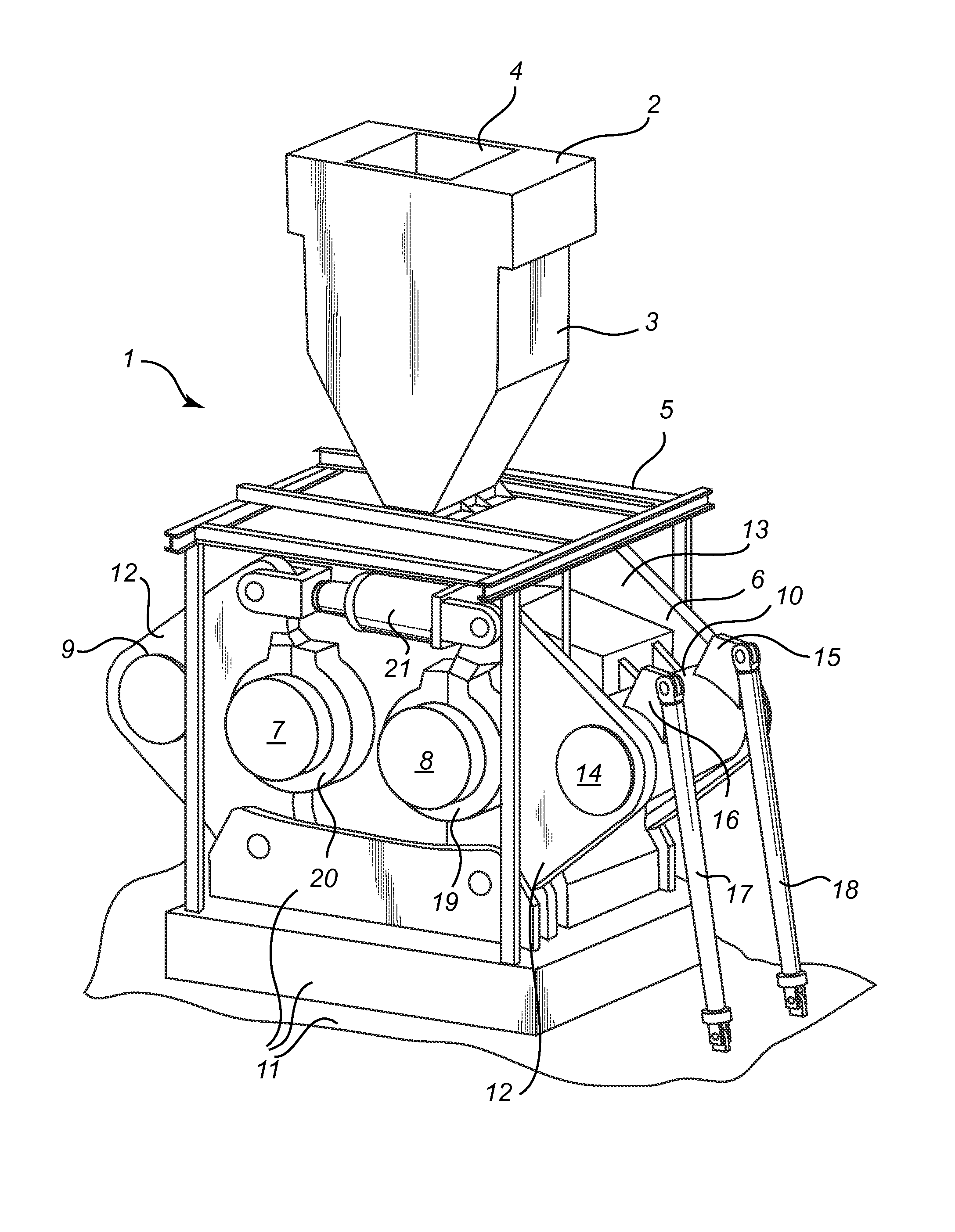 Roller crusher with cheek plates