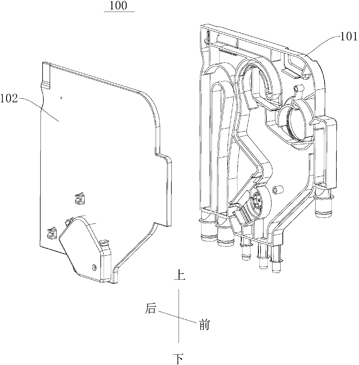 Respirator for water tank dish washing machine and water tank dish washing machine