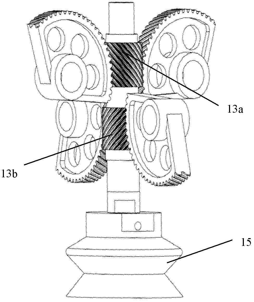 Four-branch-chain two-dimensional translation and one-dimensional rotation freedom parallel mechanical arm