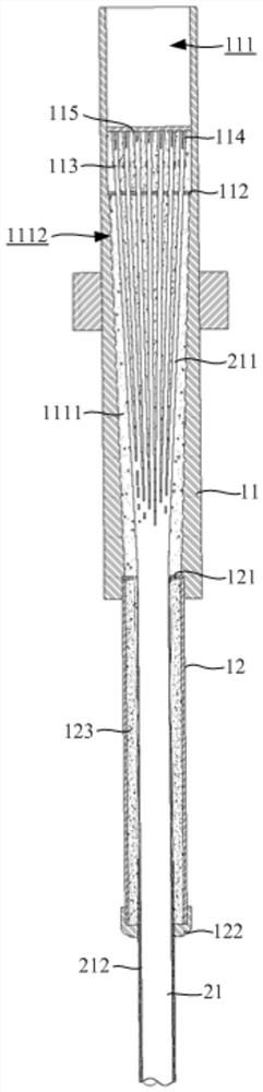 Anchoring structure of FRP rib cable and construction method of anchoring structure