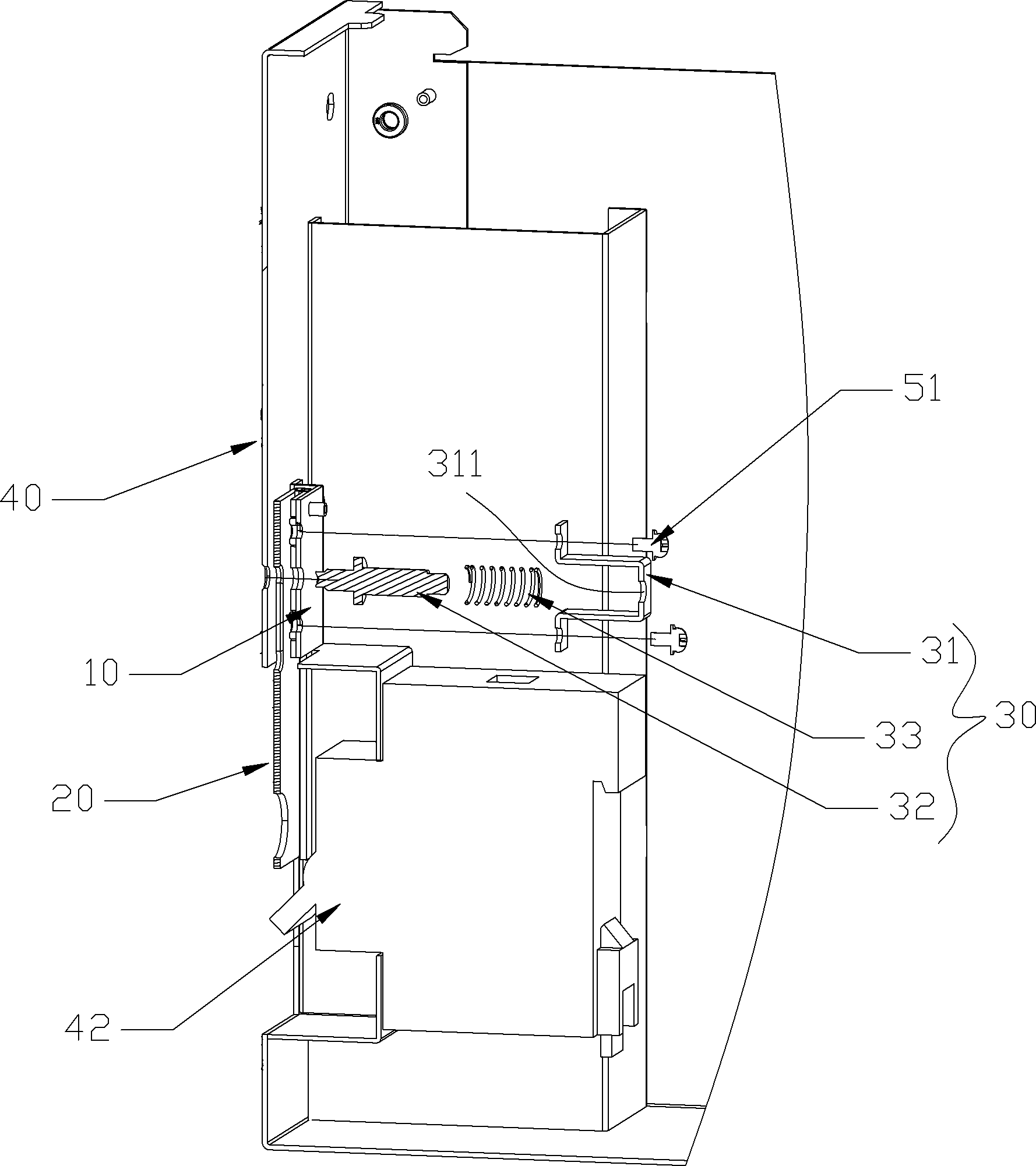 Hidden protective lock and power supply device with hidden protective lock