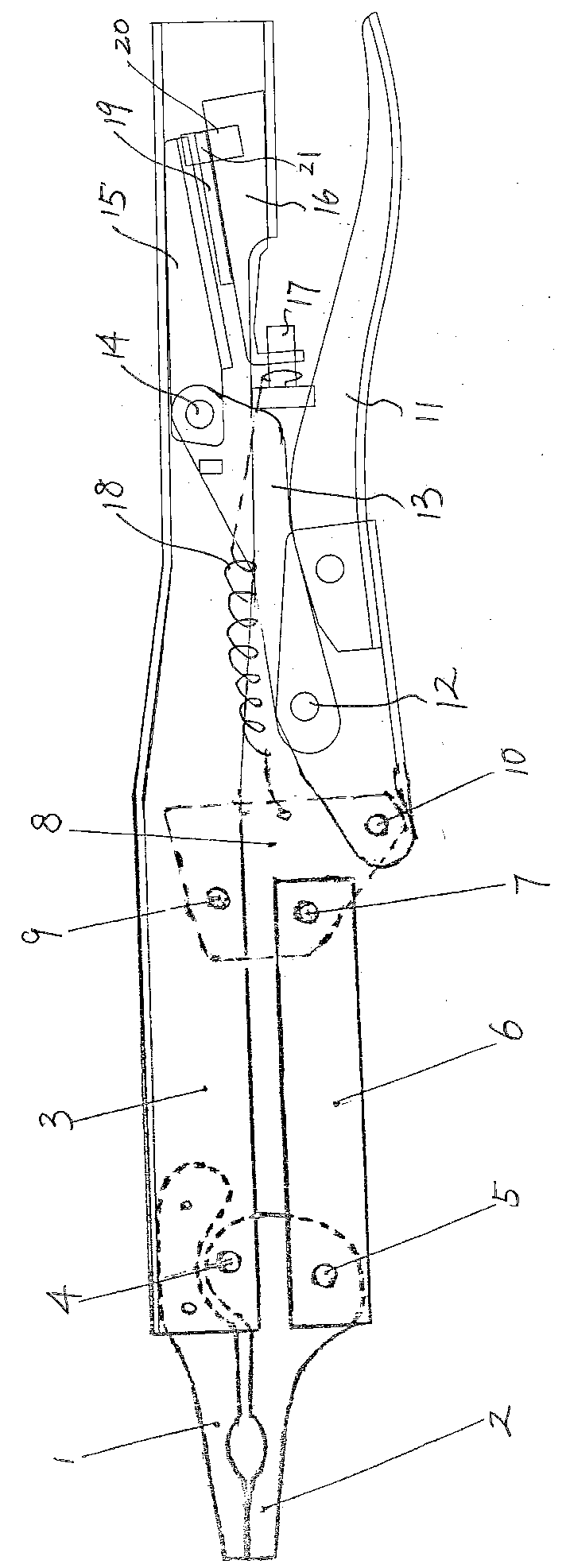 Self-adjusting long-rod locking pliers