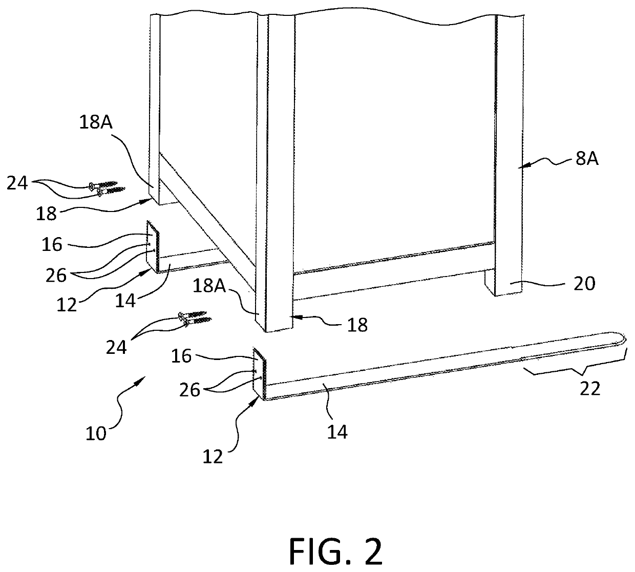 L-shaped furniture anti-tipping mechanisms