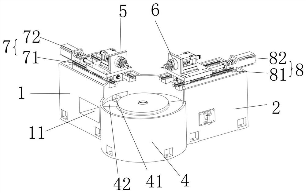 Double-spindle drilling machine facilitating rapid machining