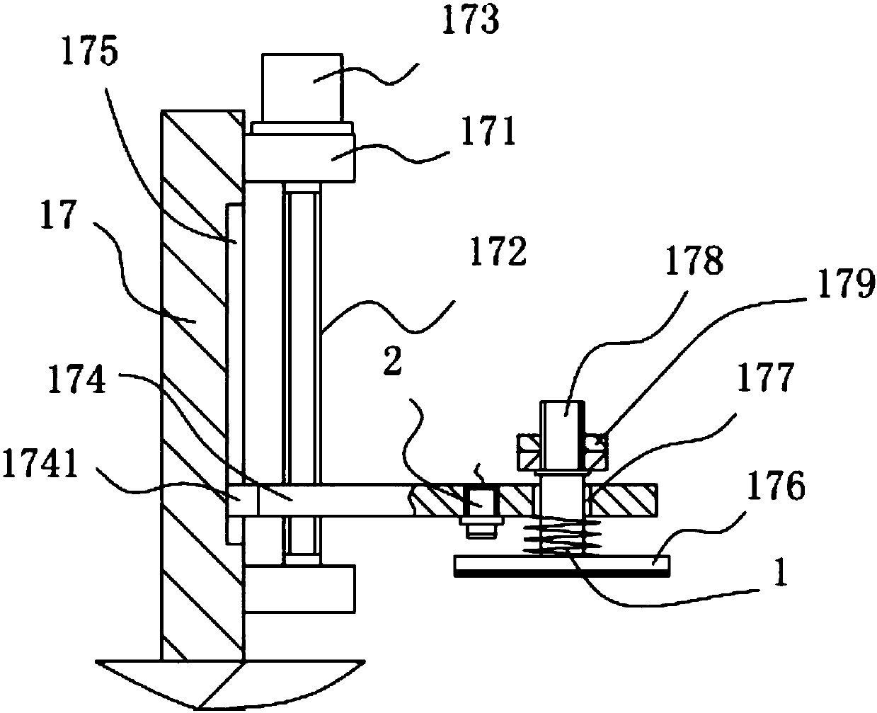 A sliding type pressing against steel plate bending mechanism