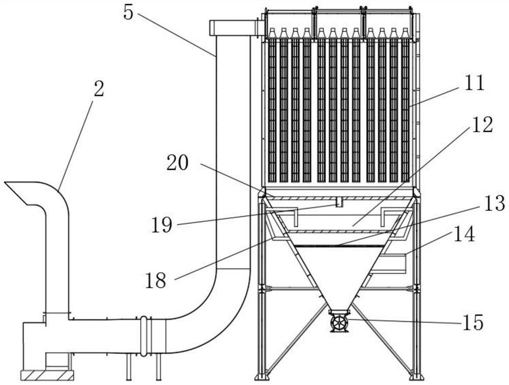 Flue gas treatment device based on atmospheric environmental protection