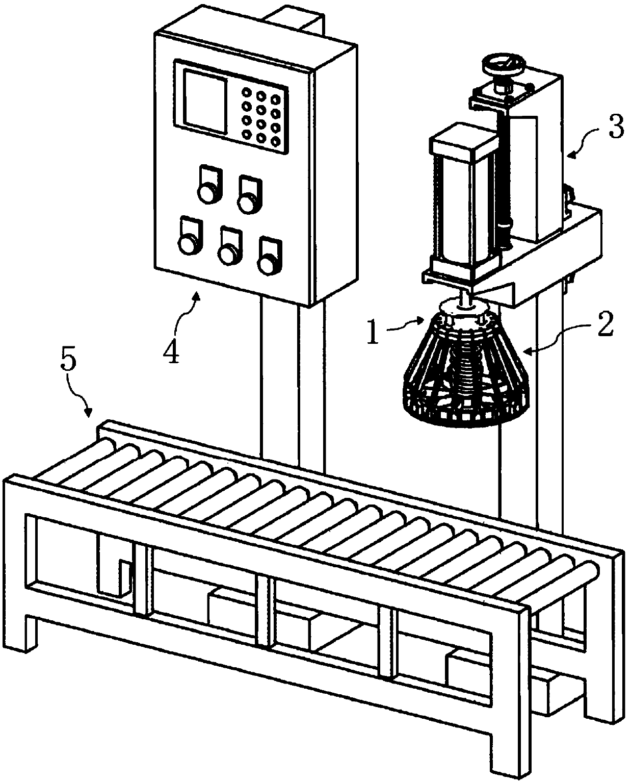 Automatic capping device for outer wall coating barrel