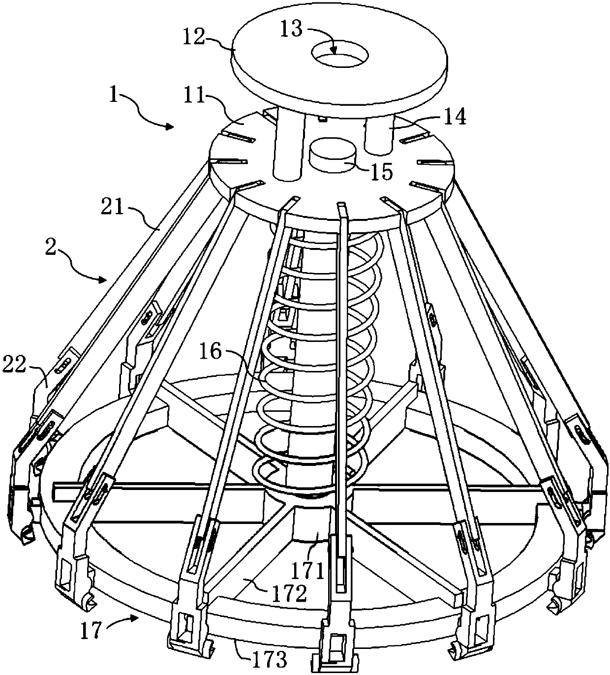 Automatic capping device for outer wall coating barrel