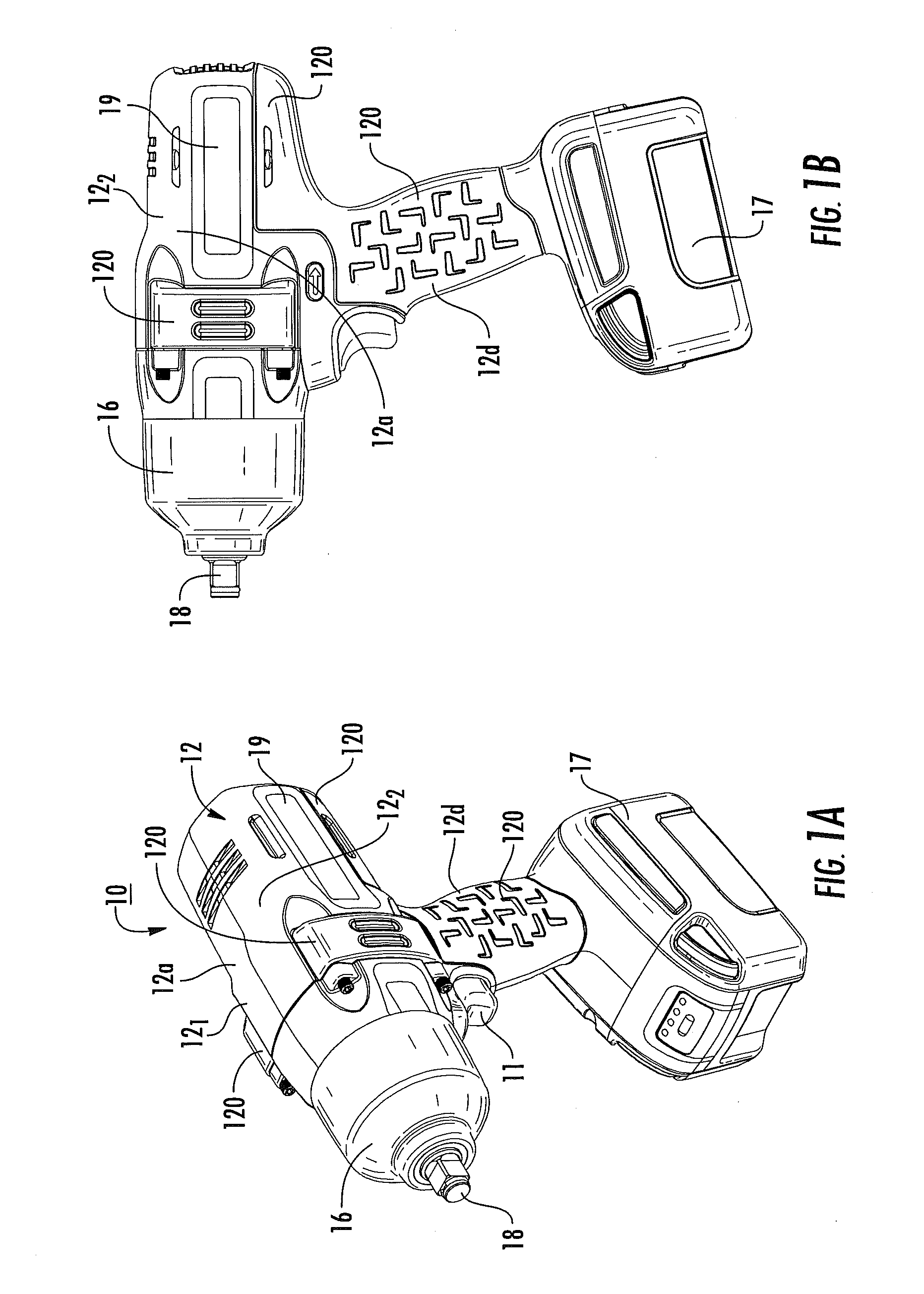 Power tools with housings having integral resilient motor mounts