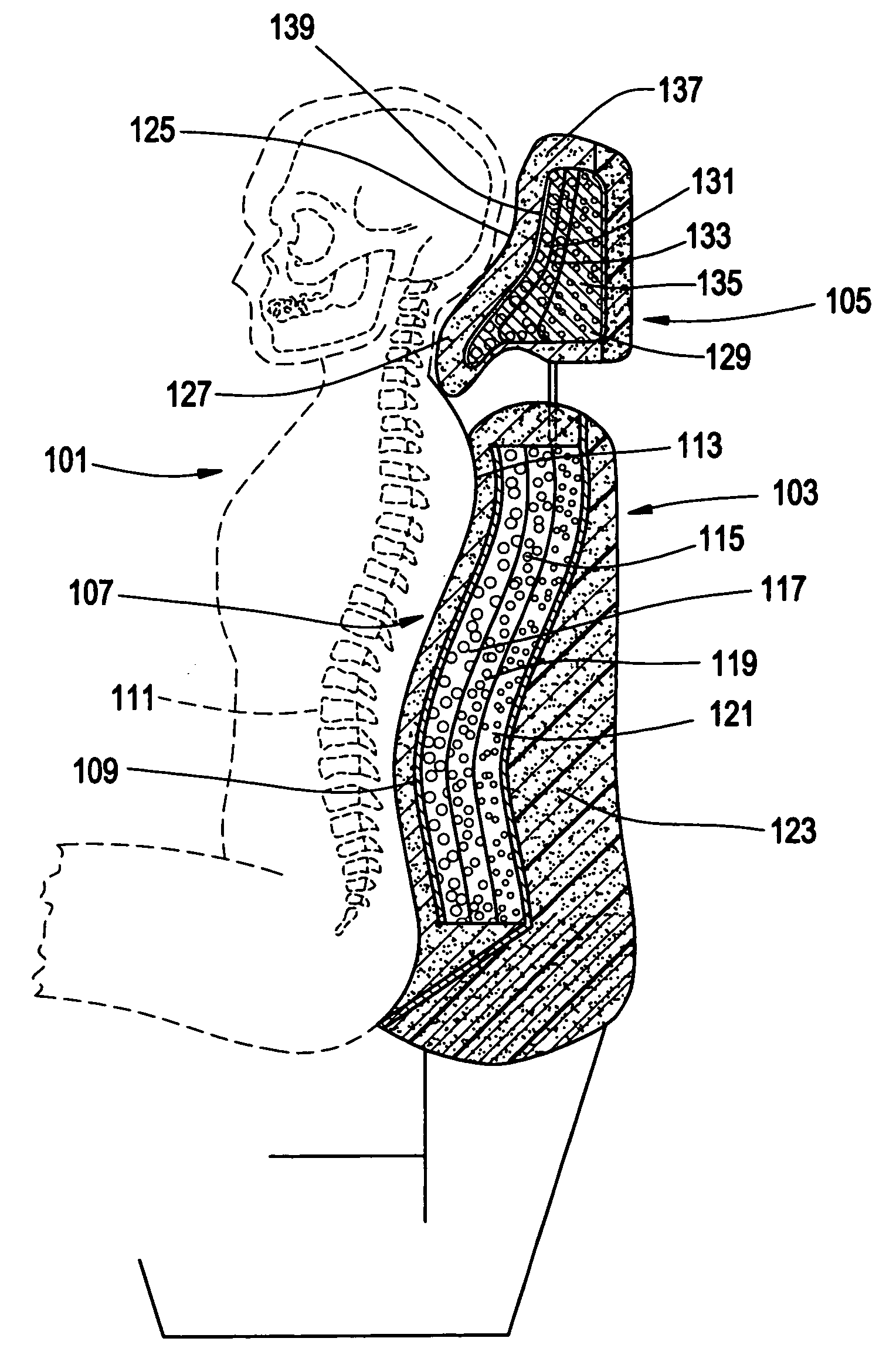 Energy absorbing support for vehicular passengers