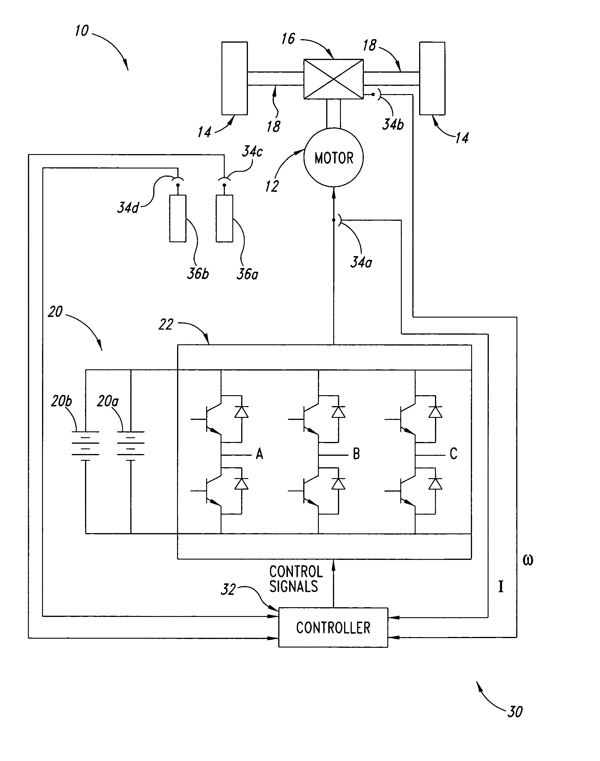 Method, apparatus and article for vibration compensation in electric drivetrains