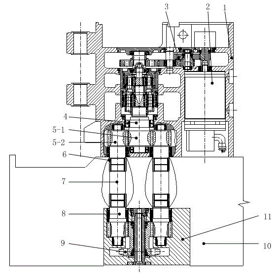 Dragging part of torque shunting thin coal layer mining machine