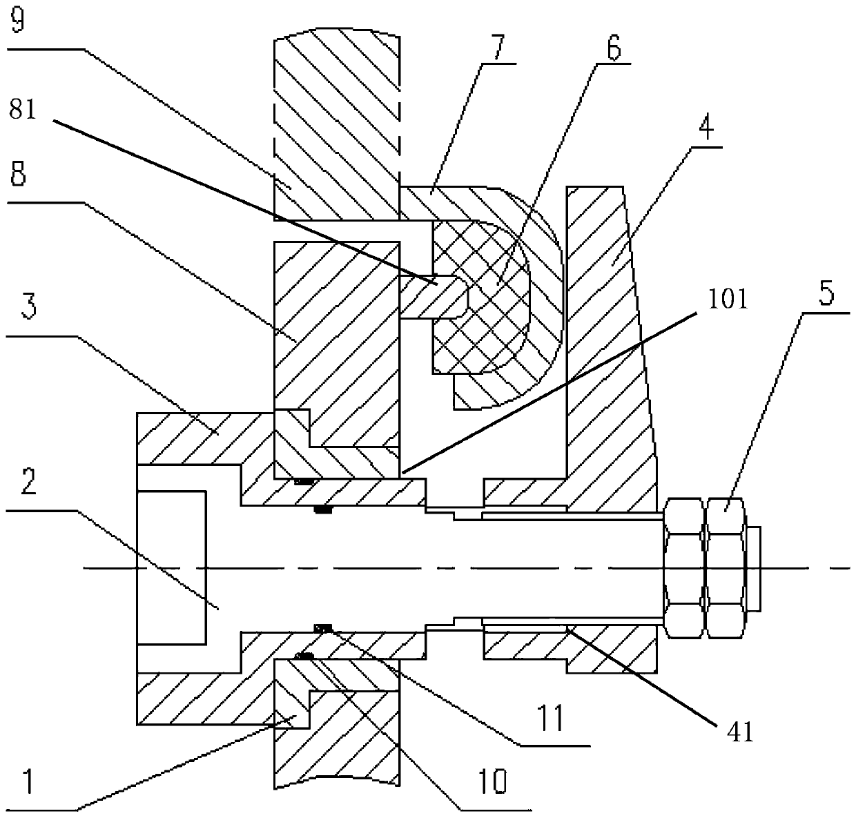 Cabin door locking device of special vehicle