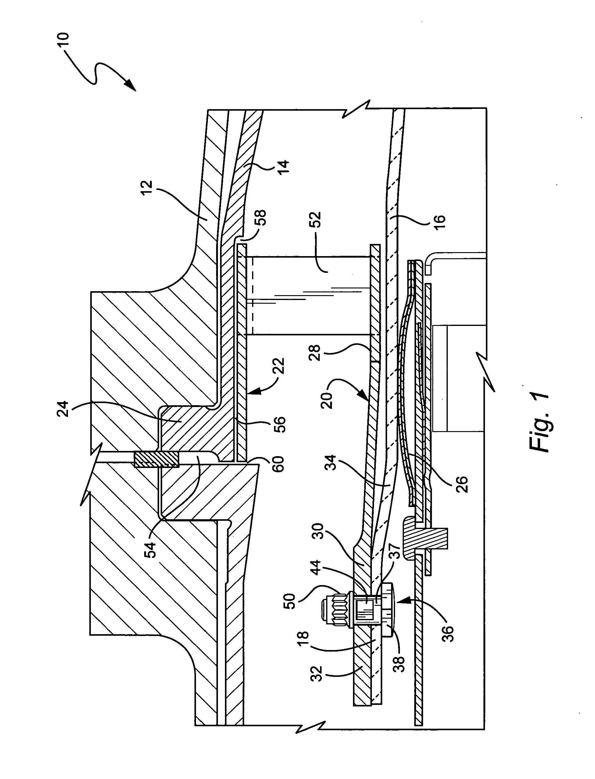 Bolting configuration for joining ceramic combustor liner to metal mounting attachments