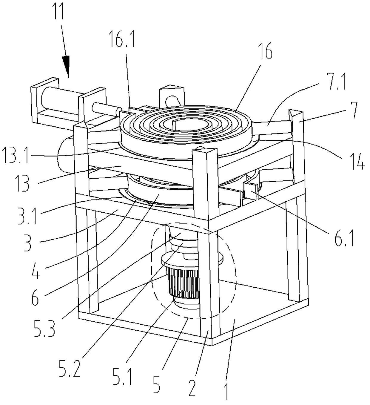 Double-layer grinding machine capable of achieving automatic feeding