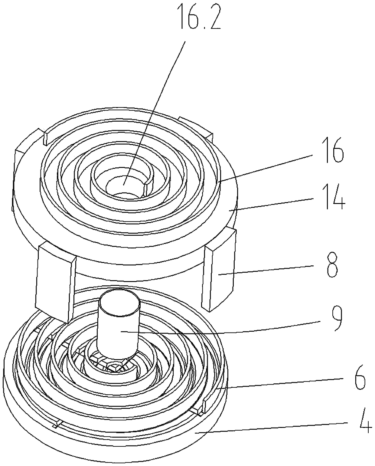 Double-layer grinding machine capable of achieving automatic feeding